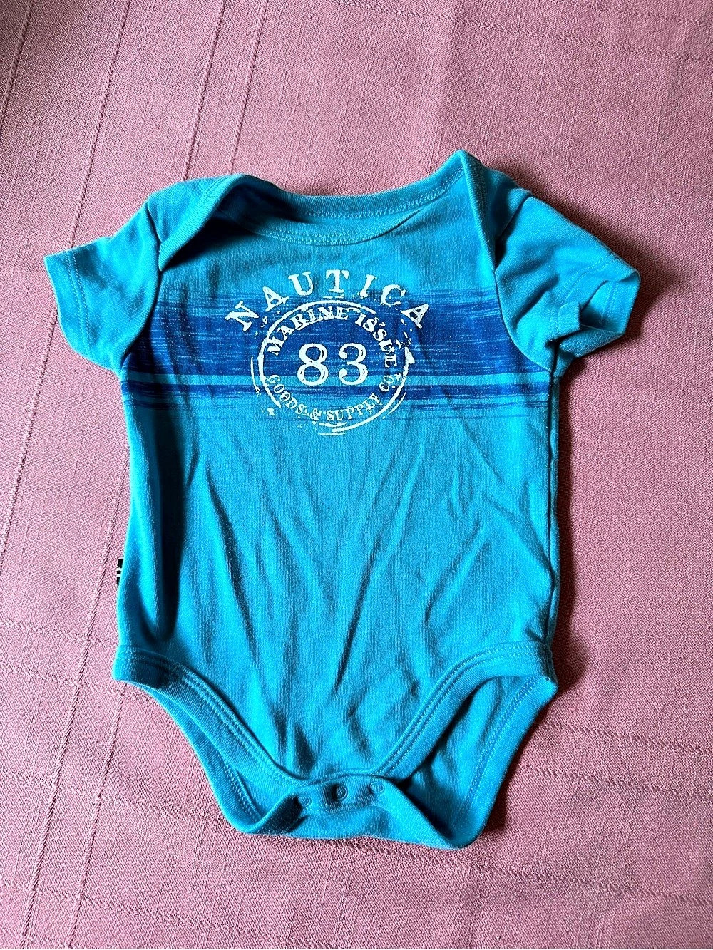 Nautica Marine Issue 83 Graphic Bodysuit Blue Striped